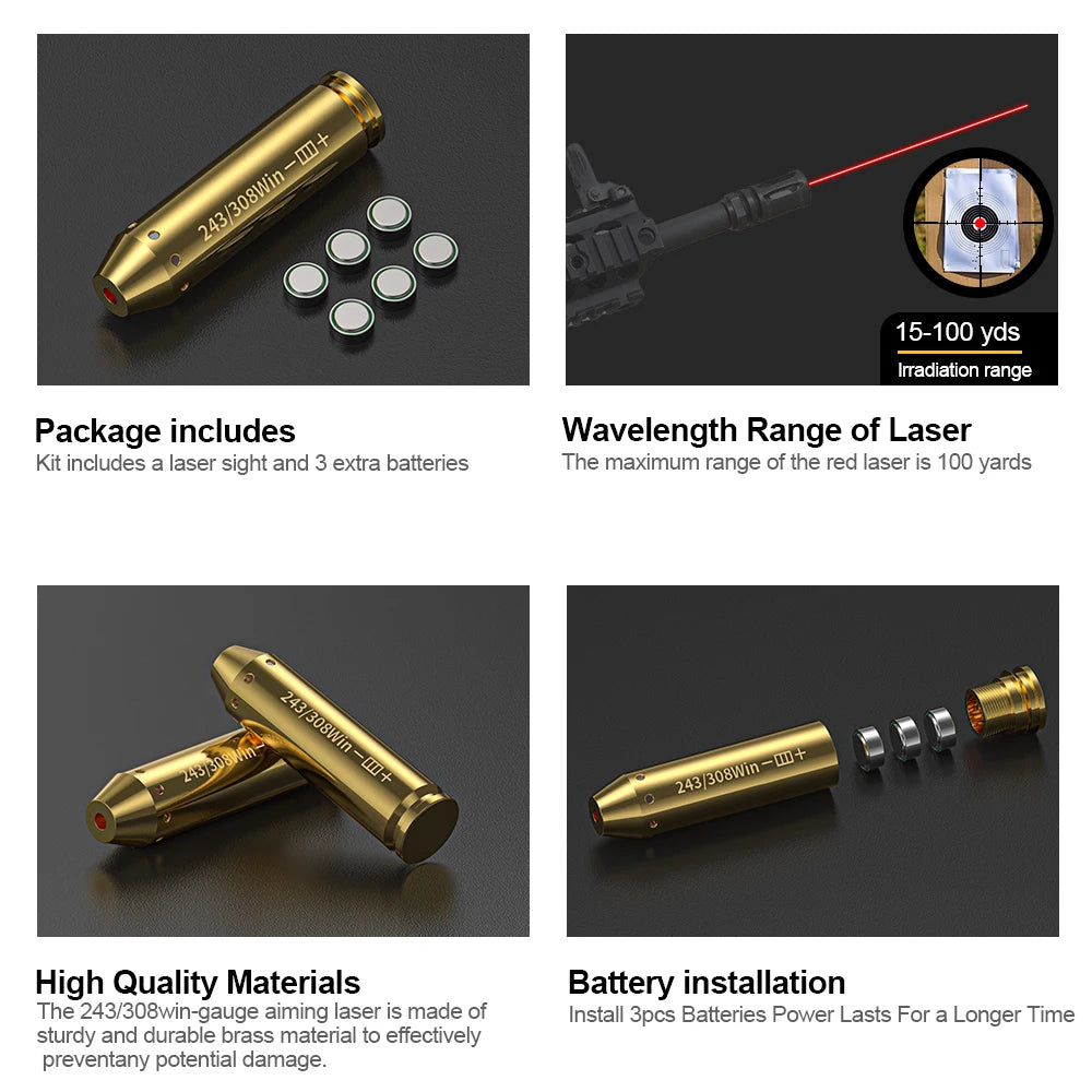 Hign Concerned Bore Sight Laser Cartridge Pistol Rifle