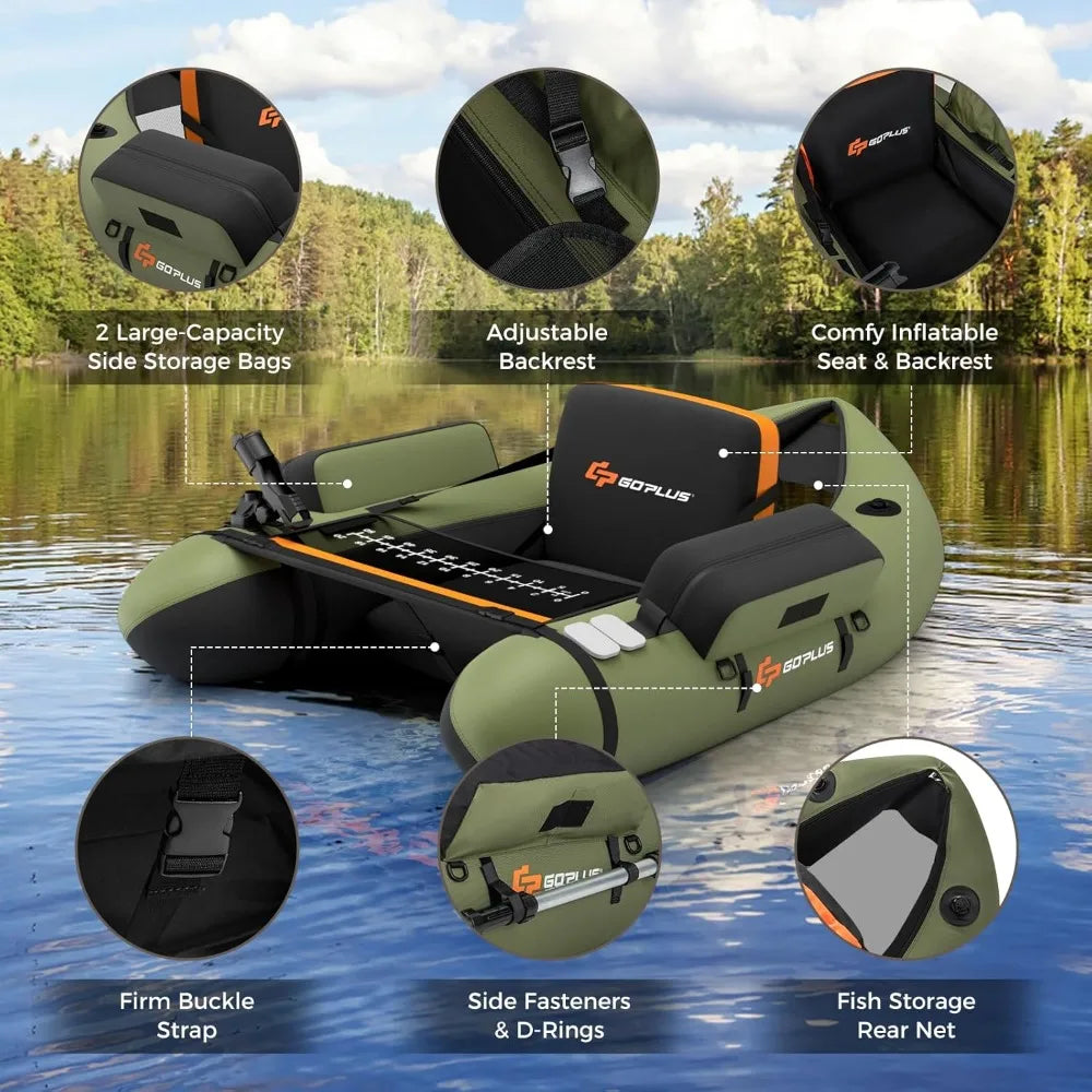 Hign-concerned Inflatable Float Tube Angling with Fish Ruler