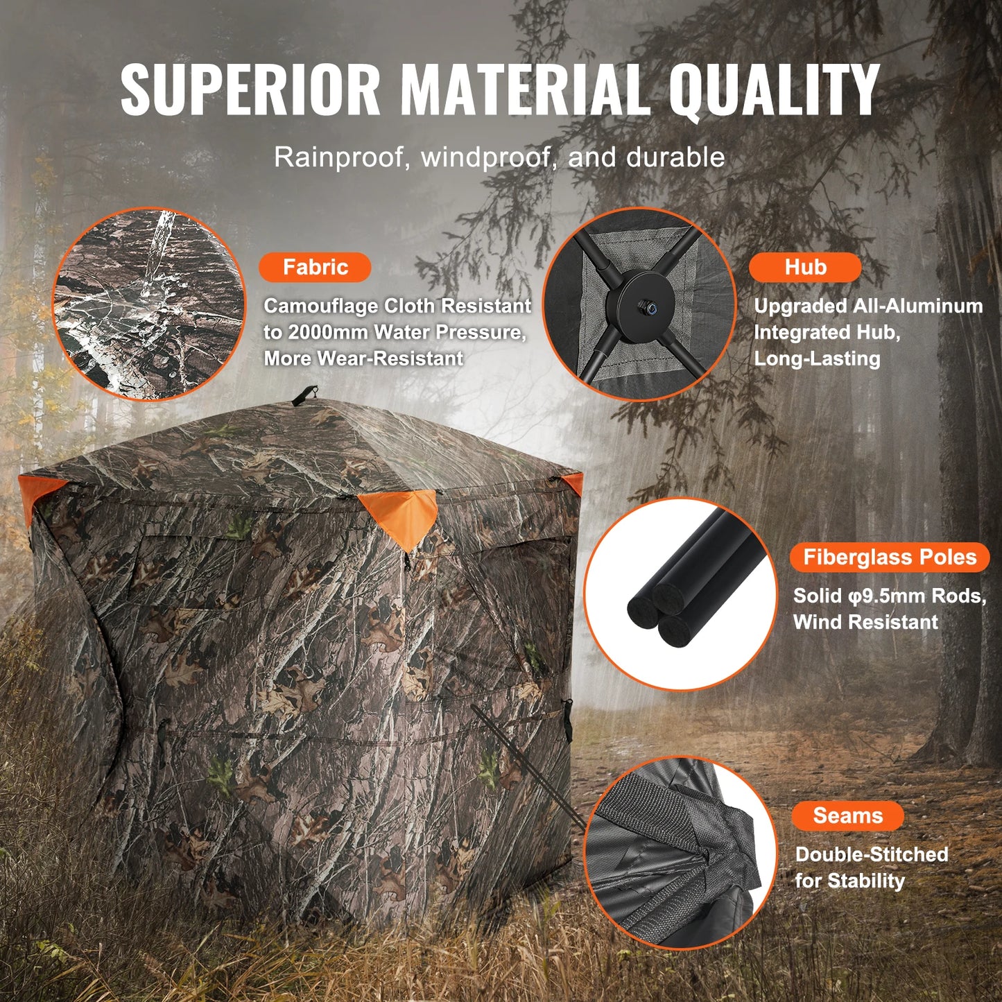 VEVOR Hunting Blind See Through Ground Blind For Deer