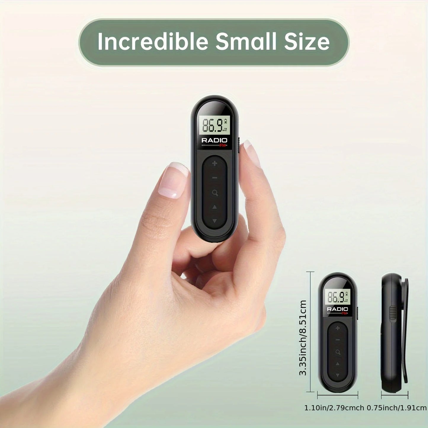 Mini Portable FM Radio With Clip Rechargeable Earphones
