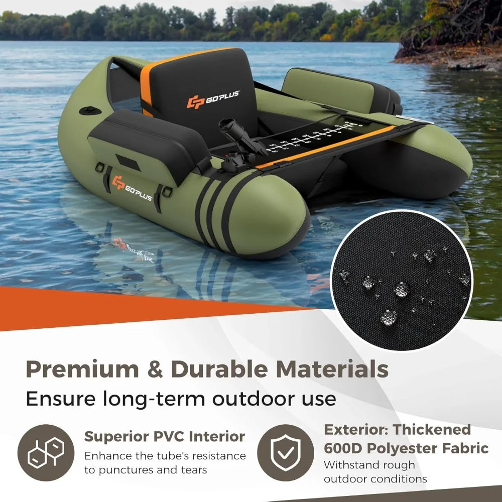 Hign-concerned Inflatable Float Tube Angling with Fish Ruler