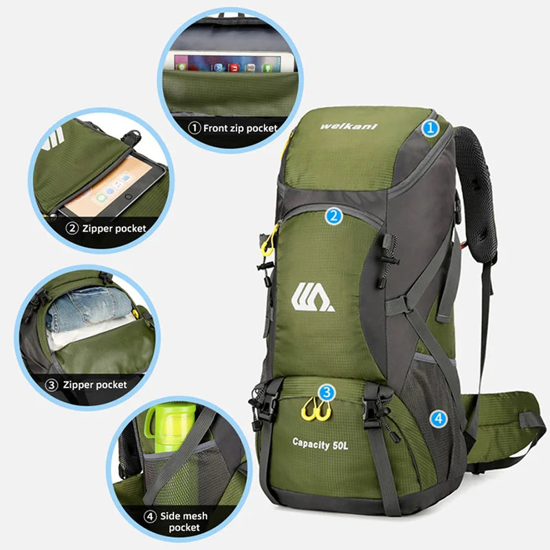 Scione Travel Backpack Waterproof Unisex Hiking Bag