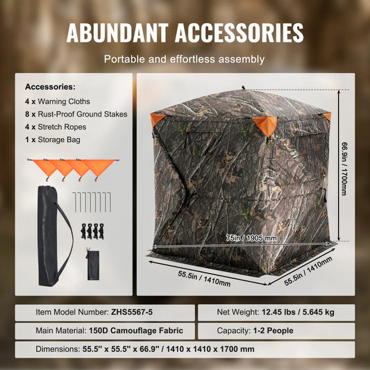 VEVOR Hunting Blind See Through Ground Blind For Deer