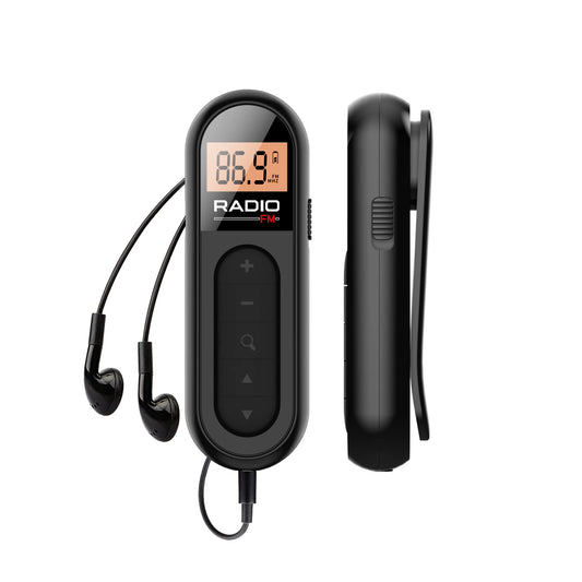 Mini Portable FM Radio With Clip Rechargeable Earphones