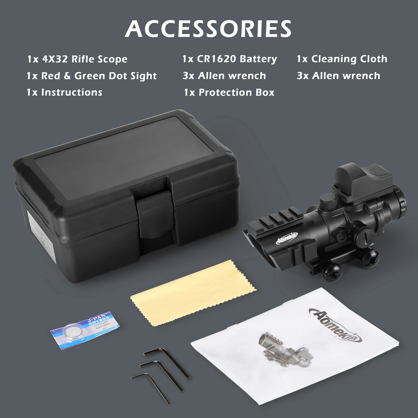 Function 4x Red Dot Sight With Universal Rail Mount